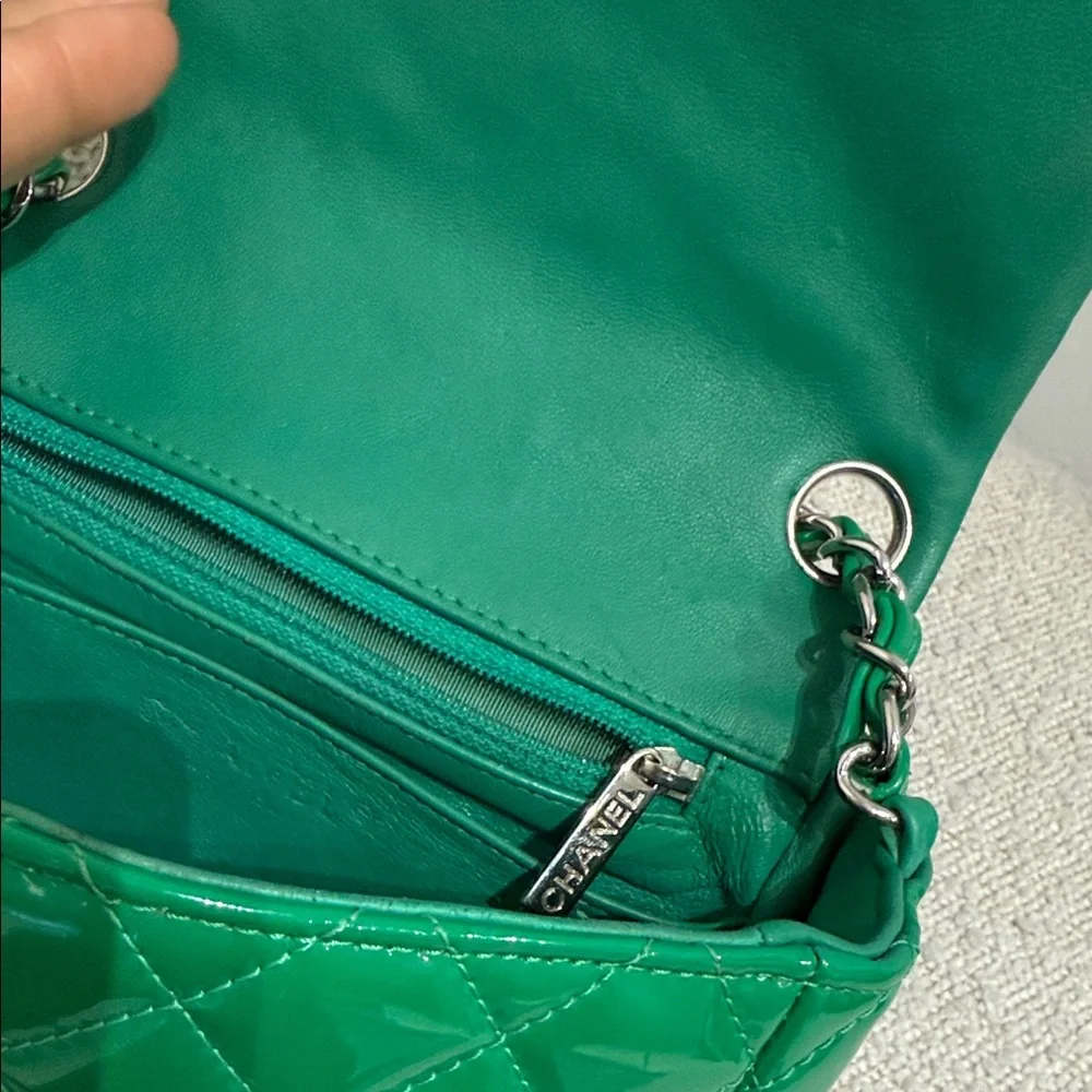 Chanel Green Quilted Mini Square Flap Bag - Picture 5 of 8